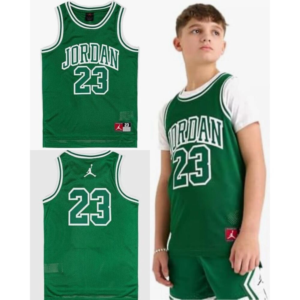 #618. Jordan NWT YOUTH 23 Game Day Mesh Jersey Tank Pine Green